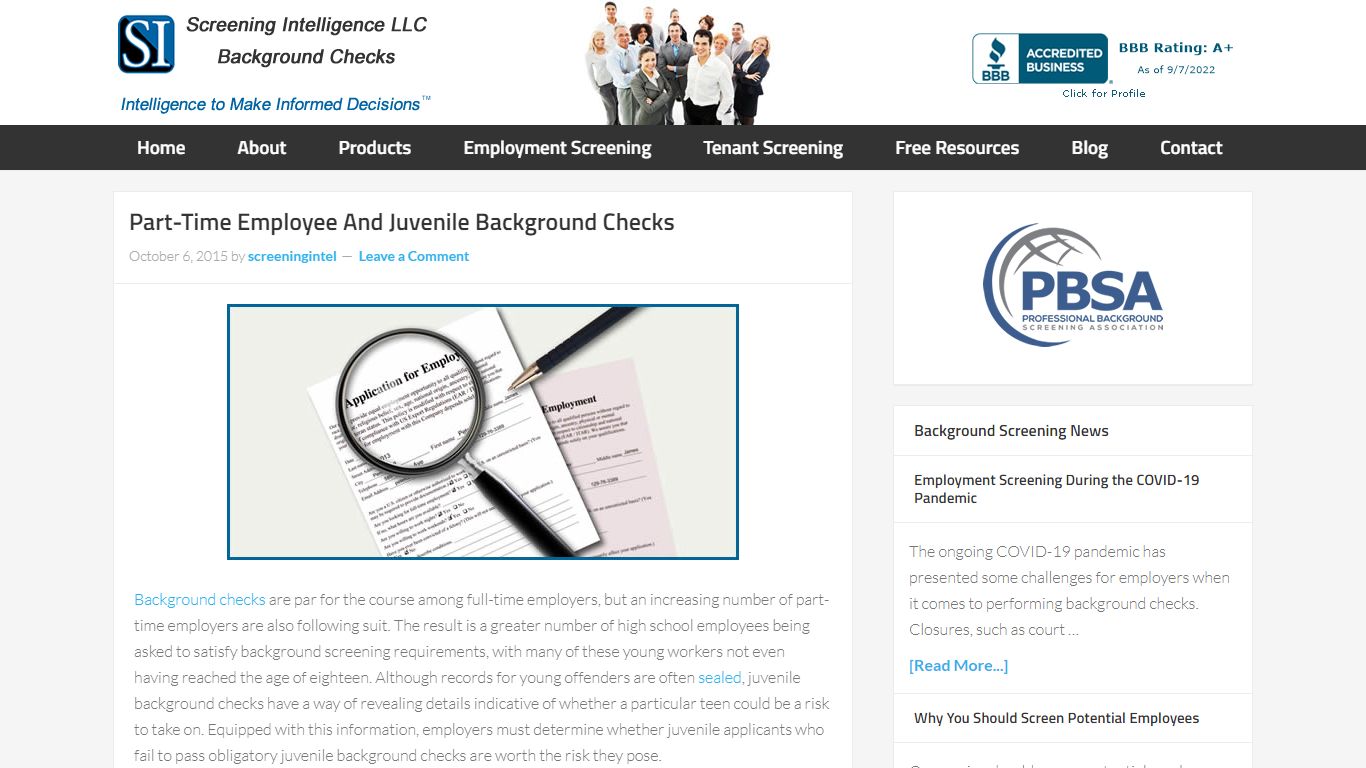 Part-Time Employee And Juvenile Background Checks