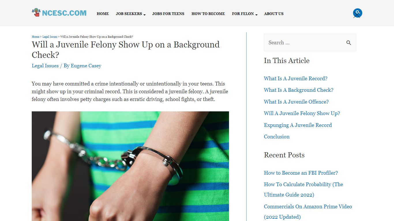 Will a Juvenile Felony Show Up on a Background Check?
